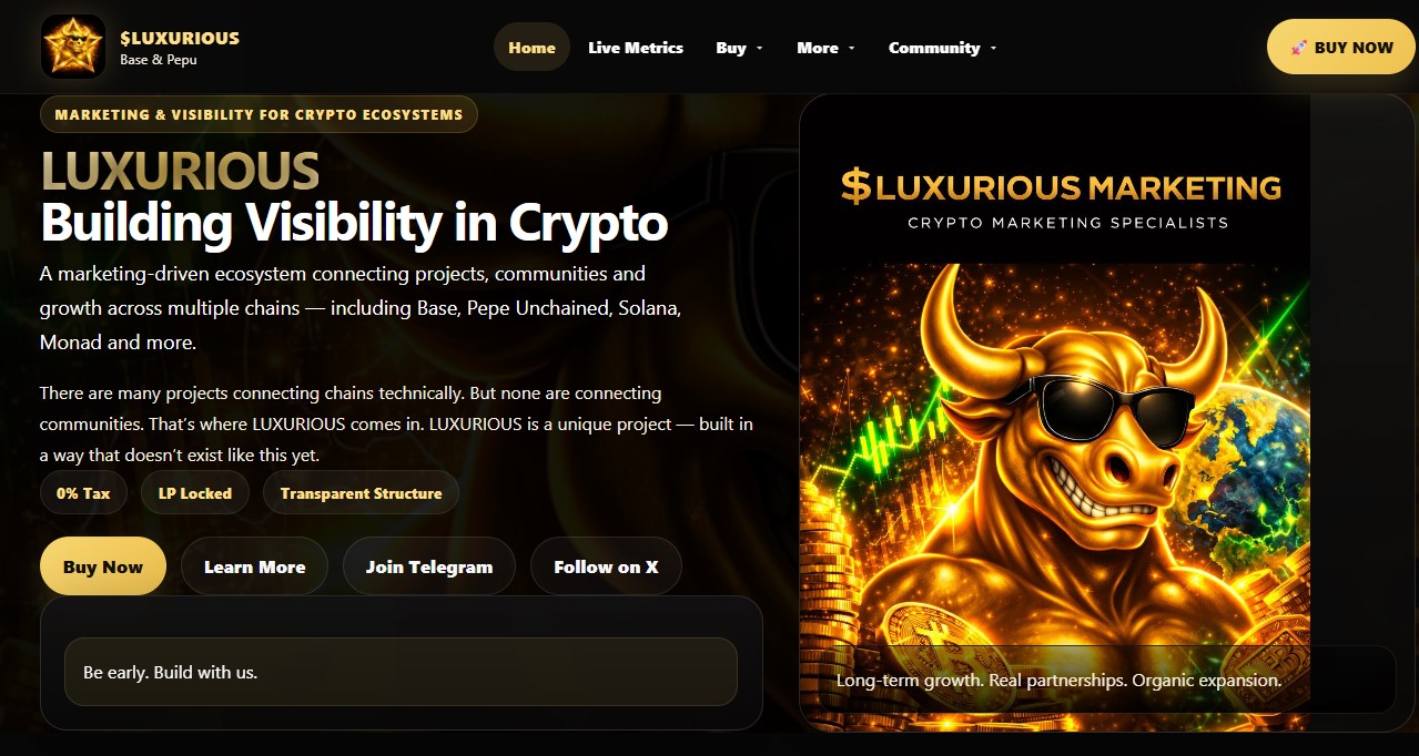 LUXURIOUS website screenshot